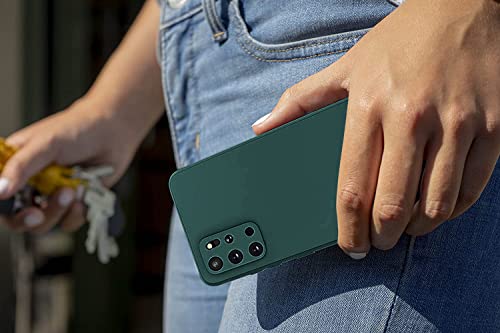 Image of DIZORO Liquid Silicone Case with Microfiber Coushioning Compatible for Samsung Galaxy S20 Plus Shockproof Slim Back Cover, Gel Rubber Full Body Protection - Forest Green