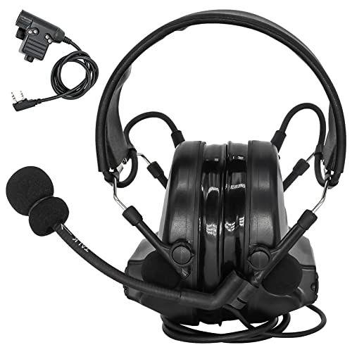 Hearangel Tactical Headset,Sound Pickup Noise Reduction & K 2 Pin PTT for Airsoft Activities (Black)