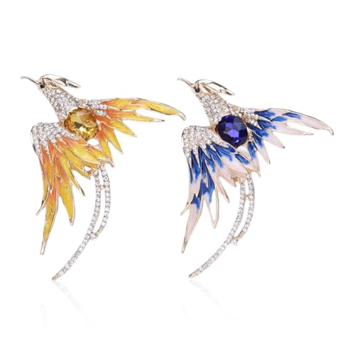 UOPJDD 2 Piezas De Broche De Phoenix, Broche Revestido De Diamantes, Broche Elee, Suministros De Decoración De Ropa, Joyas De Damas De Moda.