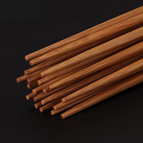 Chopsticks 10 Pair Natural Bamboo Reusable Food Stick Tableware Healthy Carbonization Wood Chopsticks Handmade Simple to Clean
