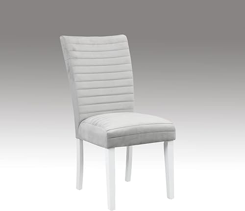 Miniatura 3 de ACME - Juego de 2 sillas auxiliares en acabado blanco y gris