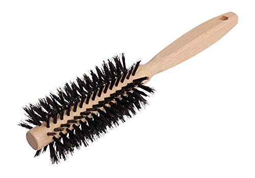 Redecker Wild Boar Bristle Round Hairbrush with Waxed Beechwood Handle, 8-1/4-Inches
