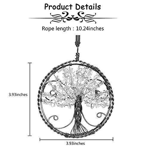 Memolome 7 Chakra Healing Crystal Stone Hanging Ornament Handmade Tree Of Life Dream Catcher Window Car Wall Decor Home Office Decorations For Reiki Good Luck Energy Yoga Meditation Protection Crystal #TOP5