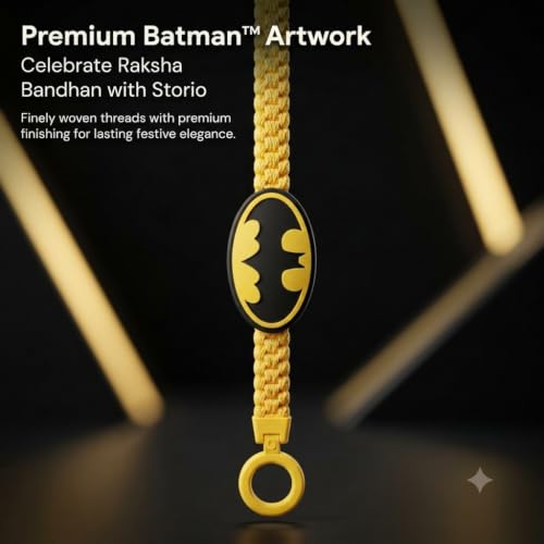 Image of Storio Batman Silicone Band Rakhi | Officially Licensed | Rakhi for Boys, Bhaiya, Bhai | Raksha Bandhan Gift