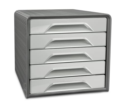 CEP Smoove 5 Drawer Filing Unit for Office Documents - Dark Grey/Light Grey