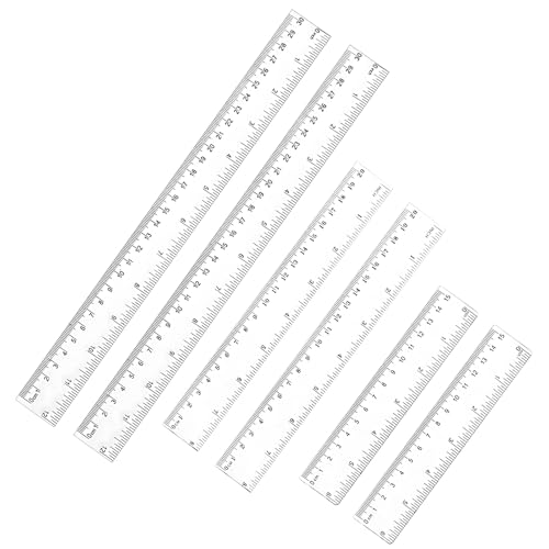 6 Pièces Règle en Plastique, Règles Droites en Plastique Transparent de 15cm 20cm 30cm Double...