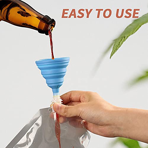 Edevolution Flasks Liquor Cruise Pouch, Reusable Concealable Sneak Alcohol Travel Drinking Flask Kit Plastic Bags For (30 X 8 Oz + 2 Funnel) #TOP3