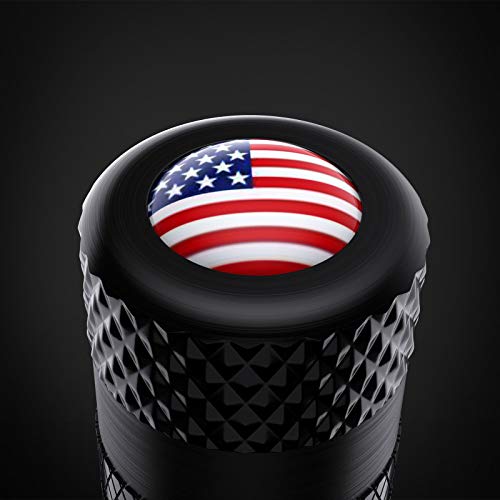 CKAuto American Flag Valve Stem Caps, Aluminum USA Tire Valve Caps, Universal Dust Proof Stem Covers for Cars, Trucks, Bikes, Motorcycles, Bicycles, Corrosion Resistant, 4 Pack(Black) - Thumbnail 2