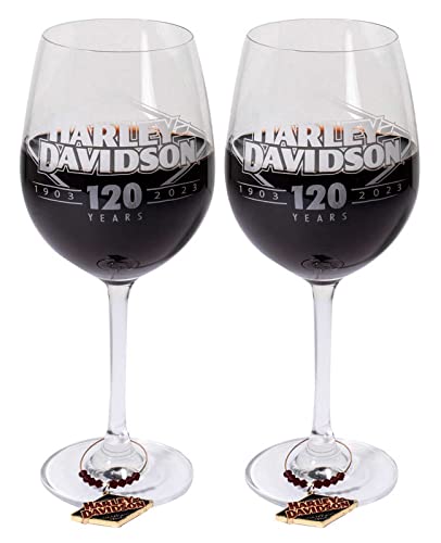 Copas de vino Harley-Davidson de 19 oz para brindar en cenas y reuniones moteras 2
