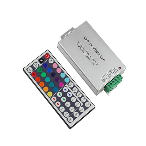 Contrôleur RVB 44 touches en aluminium pour bande LED multicolore