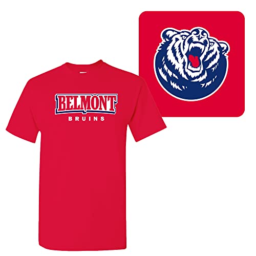UGP Campus Apparel AS46 - Belmont Bruins Front Back Print T Shirt - 2X-Large - Red