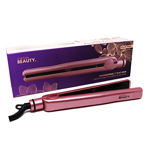 Cortex International Solo 450 1 Inch Ceramic Flat Iron Analog Adjustable Temperature Settings (Blush Pink)
