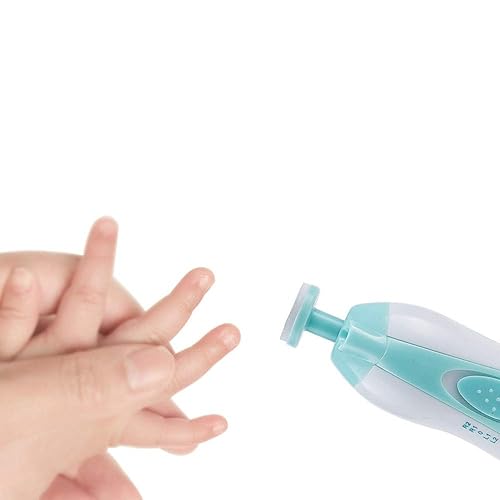 Miniatura 3 de Lima de uñas para bebé, lima de uñas eléctrica segura para bebés con luz, batería de uñas para recién nacidos, cortaúñas para uñas de bebé (batería