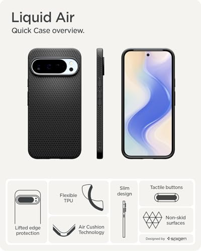 Image of Spigen Liquid Air for Google Pixel 10 Pro Case, Pixel 10 Back Cover (2025) - TPU｜Matte Black