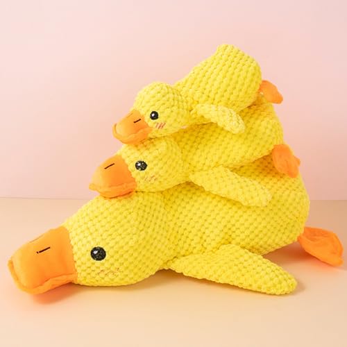 Juguete mordible interactivo para perros en forma de pato amarillo miniatura 6