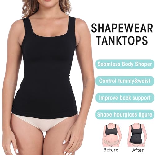 Image of YIOIOIO Womens Shapewear Tank Top Square Neck Tummy Control Compression