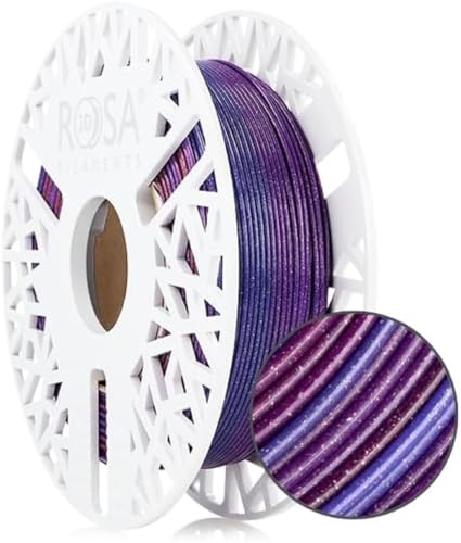 Filament ROSA 3D FILAMENTS PLA Fioletowy Tęczowy Brokatowy/Mieniący (PURPLE RAINBOW GLITTER)