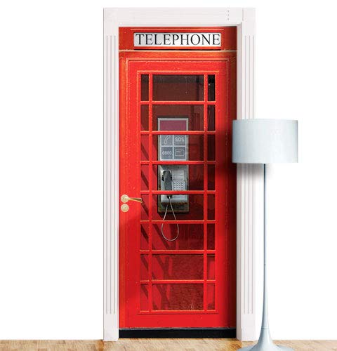 Wonderlandwalls DS Phone Call Box Door Mural. 1 Piece Sticker