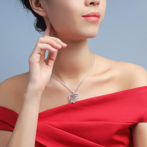JD&P Infinity Love Paperclip Silver Tone Heart Necklace for Women Girls, September Zircon Birthstone Pendant Jewelry Christmas Birthday Gifts for Mom Daughter Friends - Image 4
