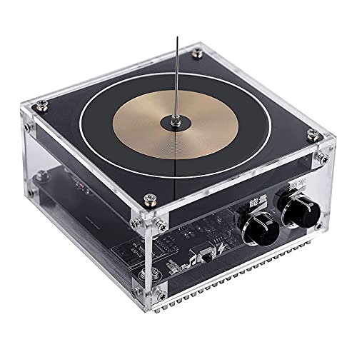 Tesla Coil Toy Vinyl Record Shape Bluetooth Musical Tesla Coil with Long Arc Dual Mode Artificial Lightning Wireless Transmission Experiment Desktop Toy Model for Student Adult