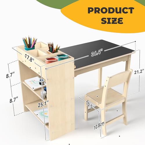 Kids Beech Wood Art Table & Chair Set - Discounts at Checkout - Image 2