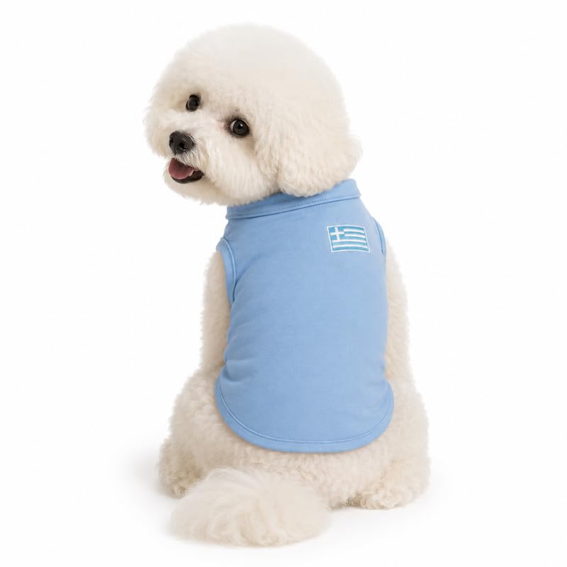 Chemise pour chien drapeau Grèce bleu XXL vêtement grand canidé