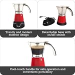 IMUSA 6 or 3 Cup Electric Espresso Coffee Maker with Cool-touch Handle, Red - Image 4