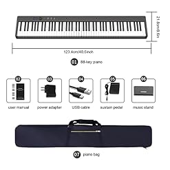 Piano numérique pliable à 88 touches Clavier portable Touches lestées MIDI Buletooth Haut-parleurs intégrés Piano électronique avec pédale de maintien et alimentation Idéal for les adultes et les débu - Les Beatles, Paul McCartney, John Lennon, RIngo Starr, George Harrison Piano numérique pliable à 88 touches Clavier portable Touches lestées MIDI Buletooth Haut-parleurs intégrés Piano électronique avec pédale de maintien et alimentation Idéal for les adultes et les débu – Image 7