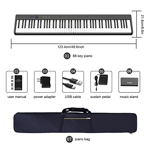 Piano numérique pliable à 88 touches Clavier portable Touches lestées MIDI Buletooth Haut-parleurs intégrés Piano électronique avec pédale de maintien et alimentation Idéal for les adultes et les débu - Les Beatles, Paul McCartney, John Lennon, RIngo Starr, George Harrison Piano numérique pliable à 88 touches Clavier portable Touches lestées MIDI Buletooth Haut-parleurs intégrés Piano électronique avec pédale de maintien et alimentation Idéal for les adultes et les débu – Image 8
