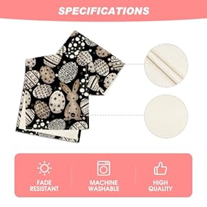 Artoid mode bunny rabbit eggs flowers easter table runner seasonal spring kitchen dining table decoration for home party decor 13×72 inch  urban country home decor