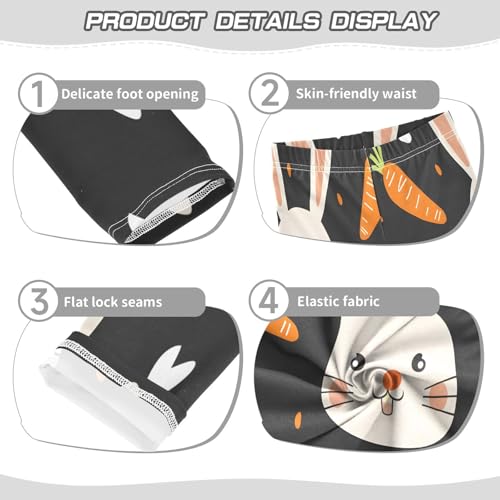 Toddler Girls Leggings Printed Yoga Pants Leggings Face Rabbit Orange Carrot for Kids3