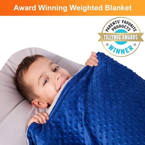 hazli Super-Soft Kids Weighted Blanket 7 Pounds - Weighted Blanket for Kids - Easy to Clean, Washable Minky Cover - 41x60 Inches 7lbs Child - Heavy Blanket for Girls and Boys