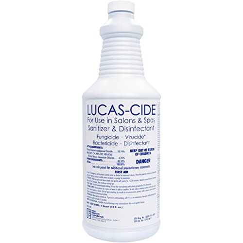 LUCAS-CIDE Salon and Spa Disinfectant, Hospital Grade, Blue, 32 Fl Oz