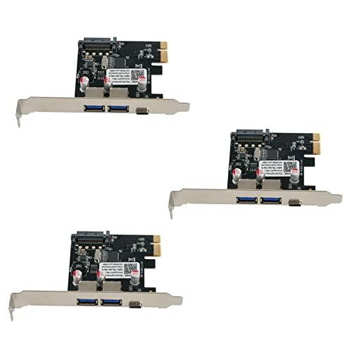 Bloepum 3X USB 3.1 Type C PCIe Expansion Card PCI-E to 1 Type C and 2 Type A 3.0 USB Adapter PCI Express Controller Hub