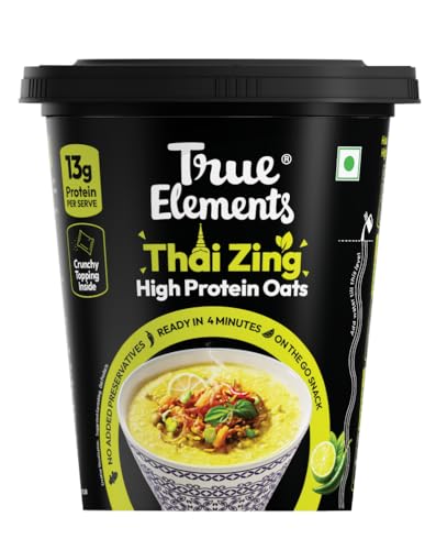 Image of True Elements Thai Zing Protein Oats 62g - High Protein Instant Oat | Savoury Oats Cup | Healthy Ready-to-Eat Meal
