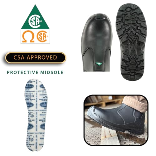 vangelo ASTM and CSA Approved Steel Toe Men Safety Boot Ethan-1 Puncture and Toe Protection Non-Slip Black Size 8W by vangelo - Used condition - Image 4