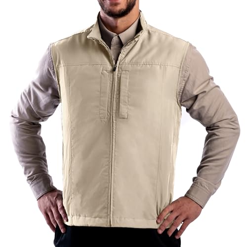 SCOTTeVEST RFID Vest for Men - 26 Hidden Pockets - Water Repellent for Travel & More (Khaki, Large) SCOTTeVEST RFID Vest for Men - 26 Hidden Pockets - Water Repellent for Travel & More (Khaki, Large)