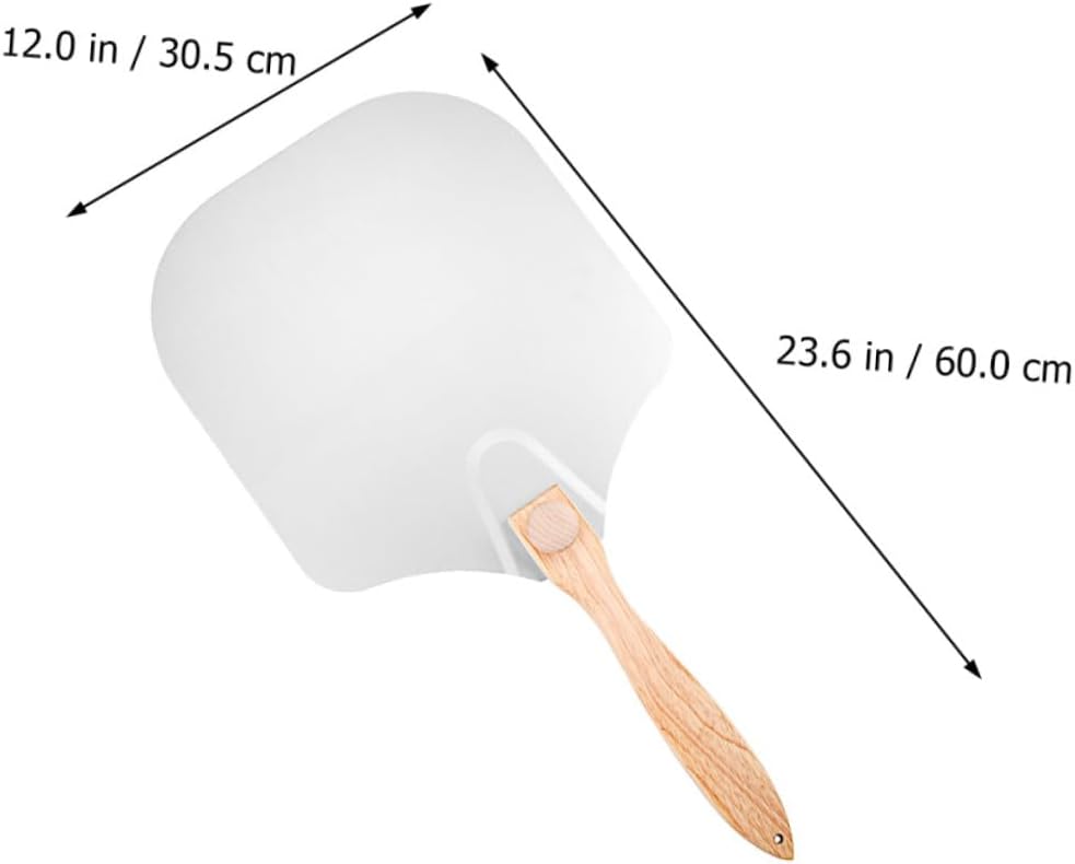 FOMIYES Folding Aluminum Baking Pizza Spatula with Wood Handle, Lightweight Pizza Paddle for Home and Restaurant Use, Easy Transfer Tool for Oven and Grill Baking Random Color