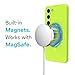 for Samsung Galaxy S23 Plus Phone Case Silicone Magnetic, Compatible with Magsafe Case Cute for Women, Girly Bright Color Glossy Jelly Thin Slim Hard Mag Safe Rubber & Camera Cover, Neon Green Lime