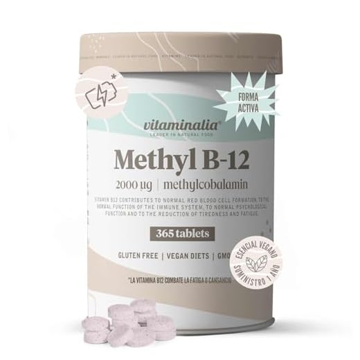 Vitamina b12 2000mg veganas de Vitaminalia | Dosis Alta de Metilcobalamina | Suplementos b12 para reducir el cansancio | Sin Gluten, Sin Lactosa, Sin OMG, 365 Tabletas