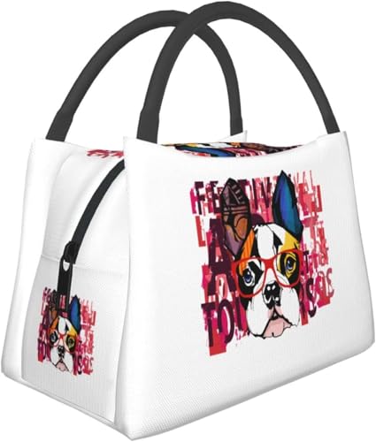 面白い 犬柄 フレンチブルドッグ ポータブル 断熱 お弁当バッグ おしゃれ ハンドバッグ 保温 保冷 汚れに強い 耐衝撃 大容量 ファッション 男女兼用 アニメ グッズ キャラクター プレゼント