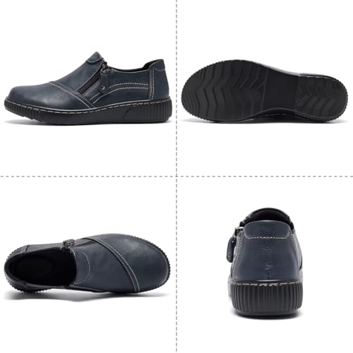 Image of Women Casual Slip on Leather Loafers Dress Walking Shoes