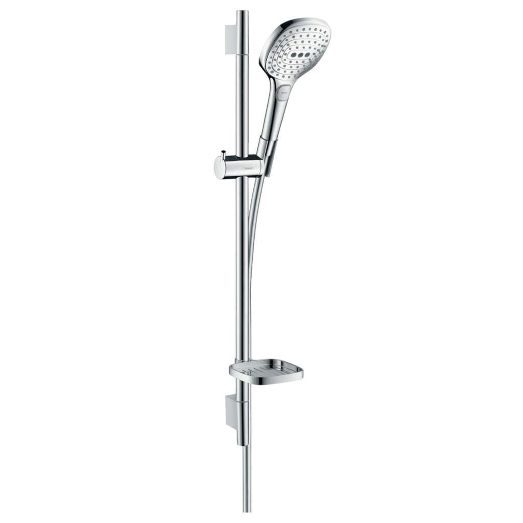 hansgrohe Raindance Select E Set doccia 120 3 getti EcoSmart 9 l/min con asta doccia 65 cm e portasapone, cromo, 26622000