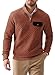 JMIERR Mens Quilted Sweatshirt Vintage Long Sleeve Outdoor Stand Collar 1/4 Zipper Pullover Sweatshirts Fall Fashion Clothing with Pocket, 2XL, Orange