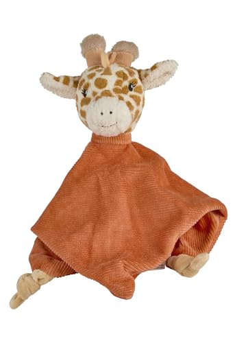 Sterntaler Schmusetuch M Giraffe Kaya – Baby Schnuffeltuch aus Flausch & Cord – Mit Knoten zum Greifen – Weiche Polyesterwatte Füllung Neugeborene & Kleinkinder, Goldbraun