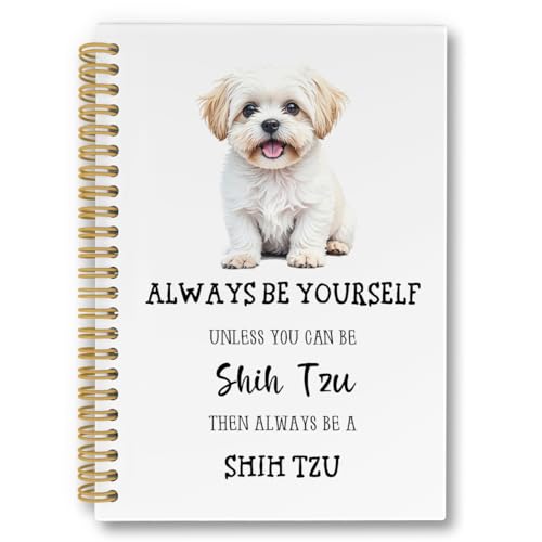 Carnet Shih Tzu amusant à spirale ligné A5 pour école et bureau