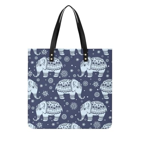 Tote Bag Éléphant pour Femmes : Sac à Main Shopper Grand Format 39x39 cm
