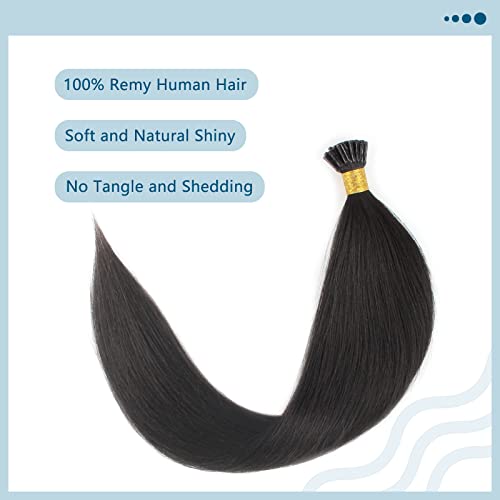 Abh Amazingbeauty Hair I Tips Yaki Straight Human Hair Natural Black Thick Yaki Straight Hair Extensions Pre Bonded I Tip Hair Extensions Remy Human Hair For Black Women 50G 100Strands 14 Inch #TOP7