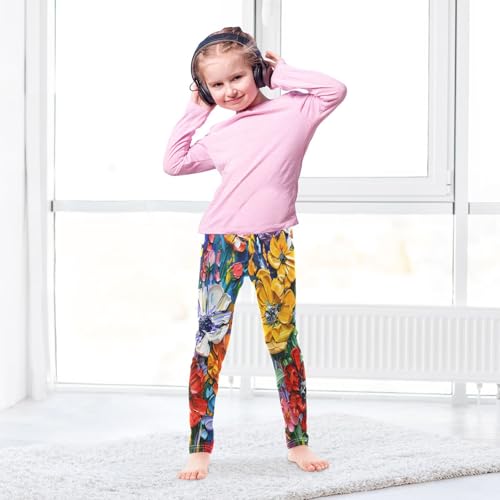 Bolaz Toddler Girls Leggings Printed Yoga Pants Leggings Flowers Whimsical for Kids4