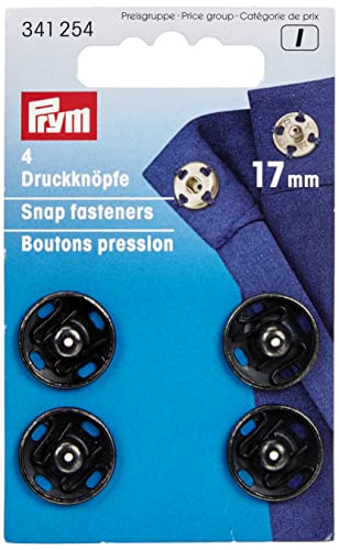 Prym Bottoni Automatici, Metal, Nero, 17 mm, 4 unità